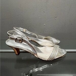 David Tate Metallic Slingback Heels
